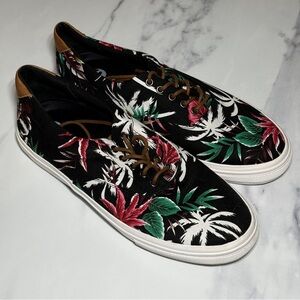 Floral Black Canvas Sneakers - New without tags